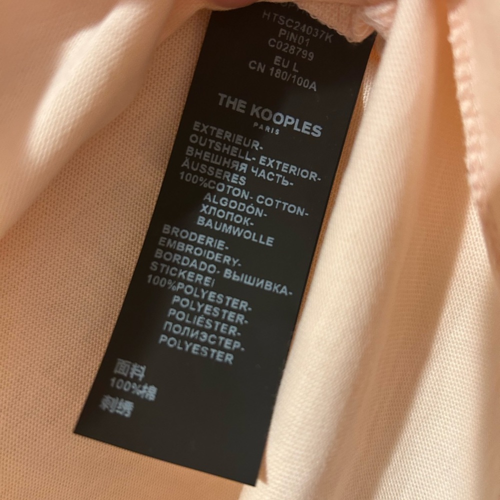 The Kooples 100% Cotton Pink Embroidered Skull T-Shirt Size L - Picture 6 of 9